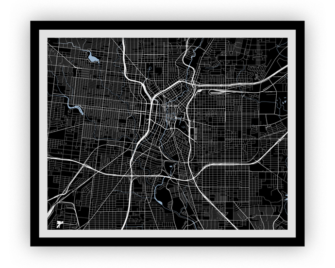 San Antonio Map Print - Choose your color