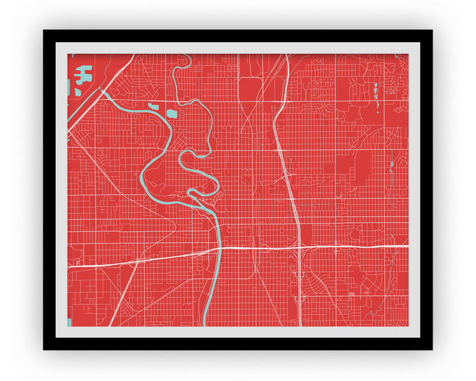 Wichita Map Print - Choose your color