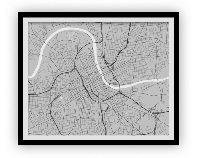 Nashville Map Print - Choose your color