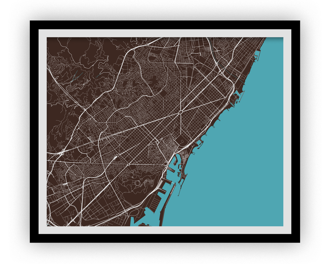 Barcelona Map Print - Any Color You Like