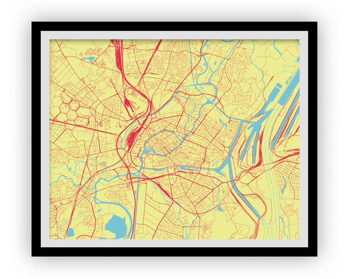 Strasbourg Map Print - Any Color You Like