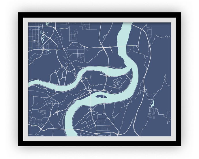 Chongqing Map Print - Choose your color