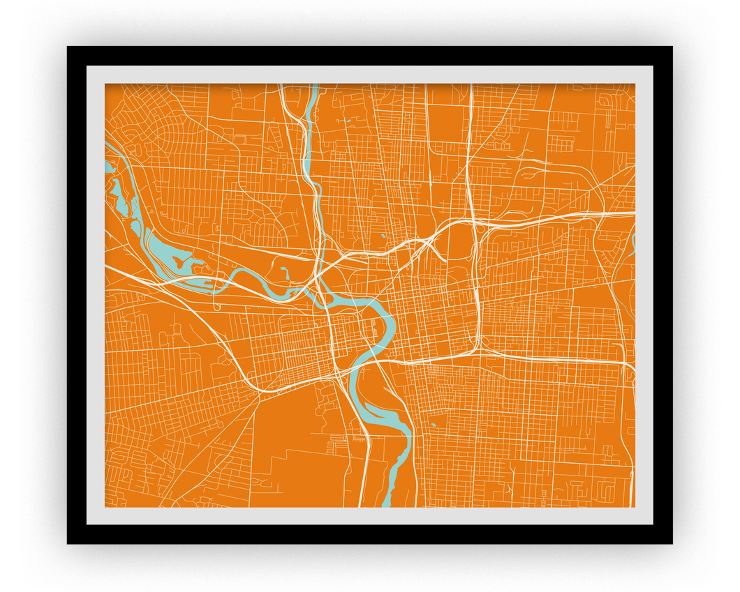 Columbus Map Print - Choose your color