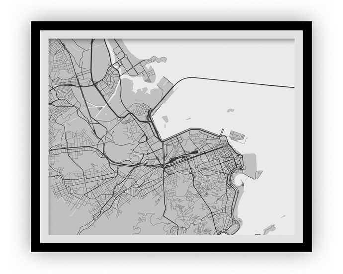 Rio de Janeiro Map Print - Choose your color