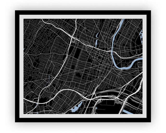 Newark Map Print - Choose your color