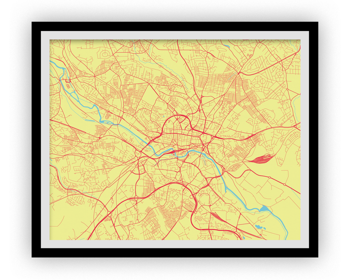 Leeds Map Print - Choose your color