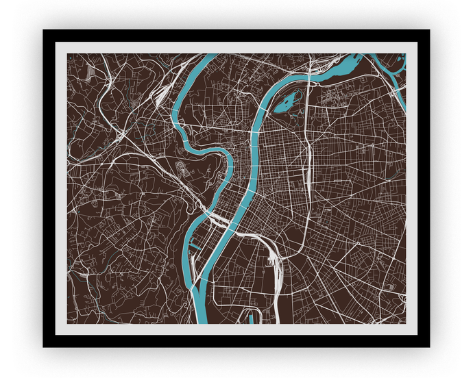 Lyon Map Print - Choose your color