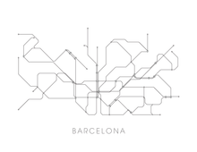 Load image into Gallery viewer, Barcelona Subway Map Print - Barcelona Metro Map Poster
