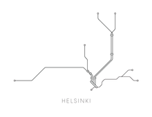 Load image into Gallery viewer, Helsinki Subway Map Print - Helsinki Metro Map Poster
