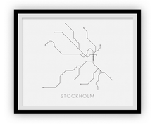 Load image into Gallery viewer, Stockholm Subway Map Print - Stockholm Metro Map Poster
