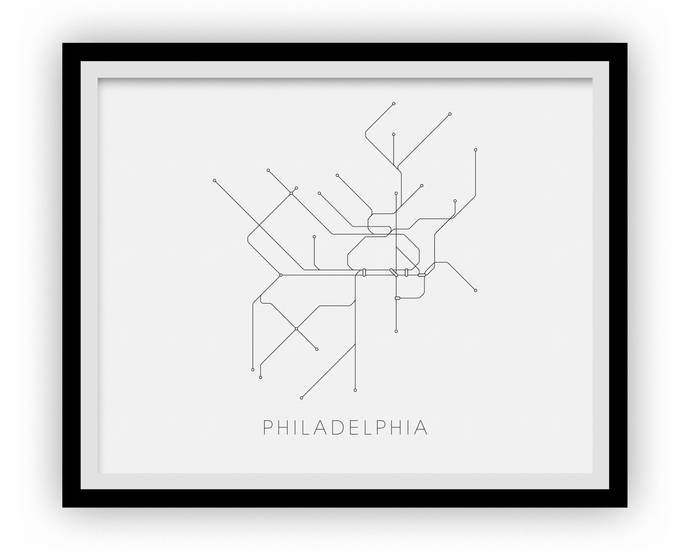 Philadelphia Subway Map Print - Philadelphia Metro Map Poster