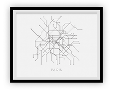 Load image into Gallery viewer, Paris Subway Map Print - Paris Metro Map Poster
