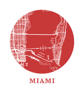 Load image into Gallery viewer, Miami Map Print - City Map Poster
