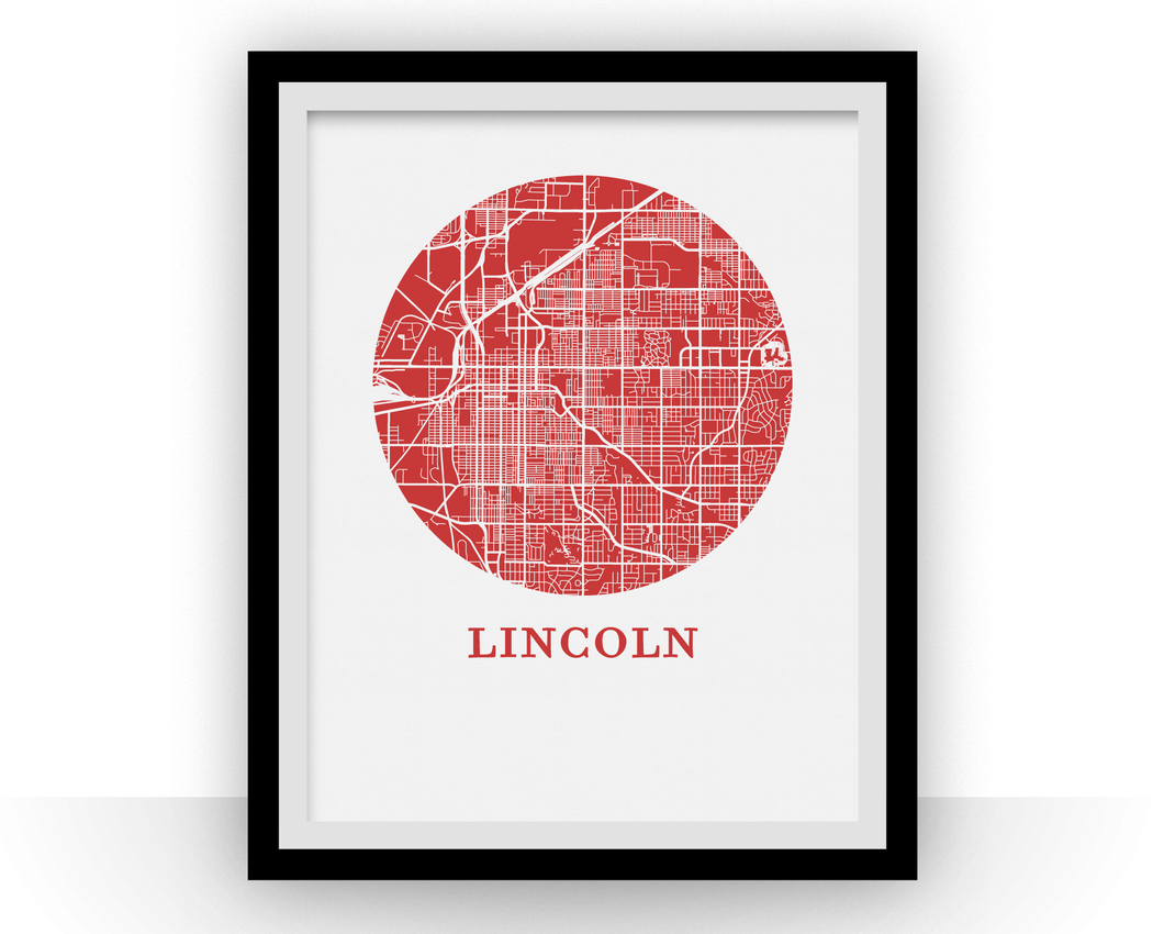 Lincoln Map Print - City Map Poster