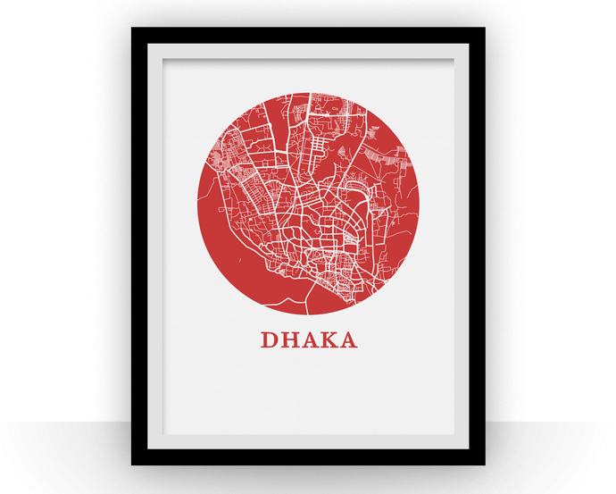 Dhaka Map Print - City Map Poster