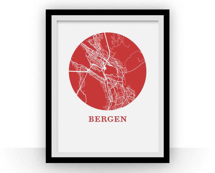 Bergen Map Print - City Map Poster