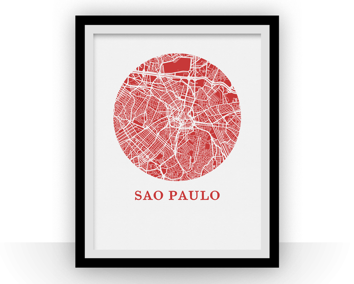 Sao Paulo Map Print - City Map Poster